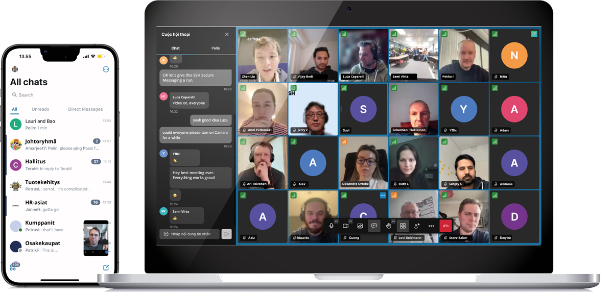 Encrypted secure messaging for organizations ssh